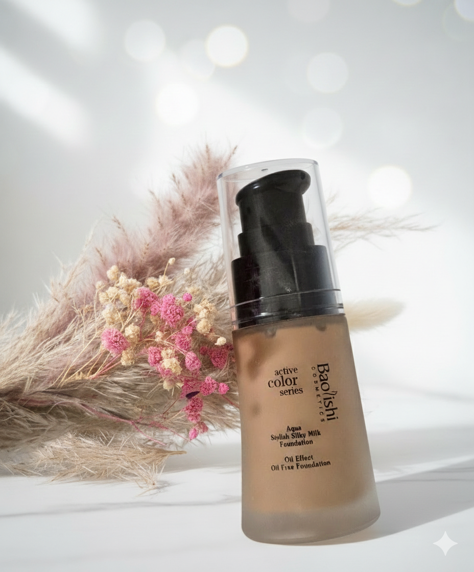 Baolishi COSMETIC active color series s Aqua Stylish Silky Milk Foundation Oil Effect Oil Free Foundation